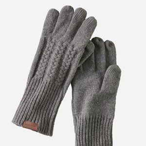 NWT Pendleton Lambswool Cable Gloves - Grey